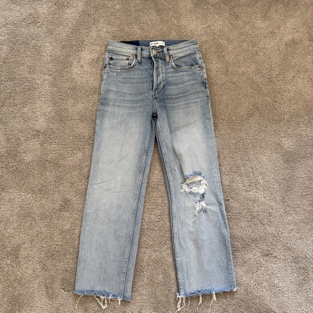 Re/Done Ripped Blue Jeans